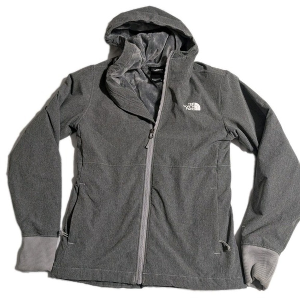The North Face Shelbe Raschel Hooded Fleece Lined Jacket Grey XS EUC